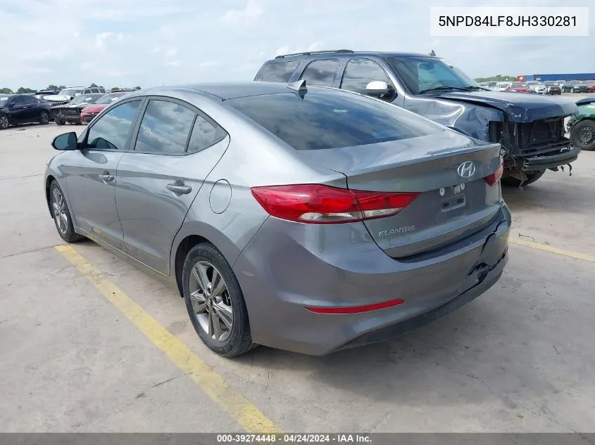 2018 Hyundai Elantra Sel VIN: 5NPD84LF8JH330281 Lot: 39274448