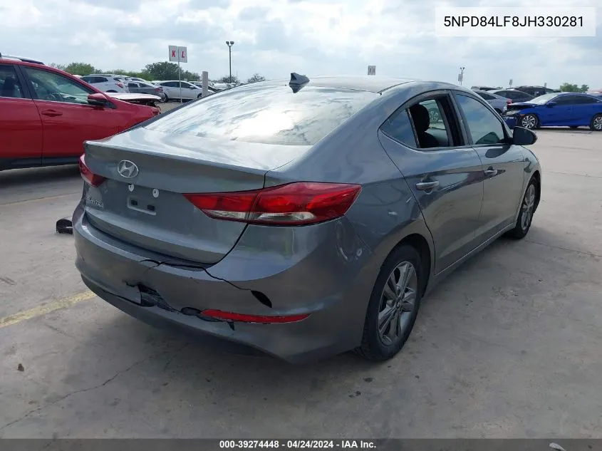 2018 Hyundai Elantra Sel VIN: 5NPD84LF8JH330281 Lot: 39274448