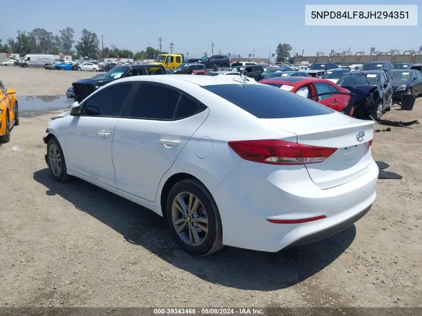 5NPD84LF8JH294351 2018 Hyundai Elantra Value Edition