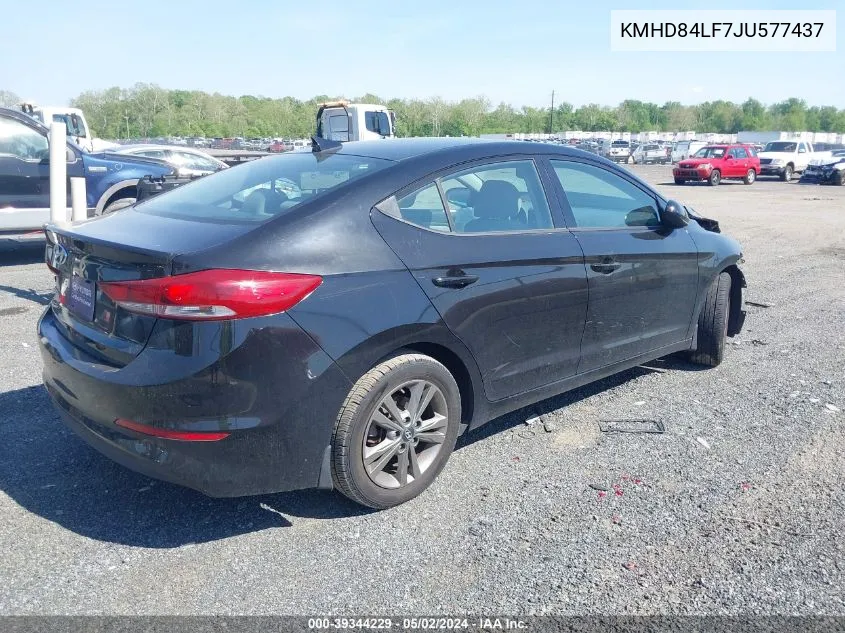 2018 Hyundai Elantra Value Edition VIN: KMHD84LF7JU577437 Lot: 39344229