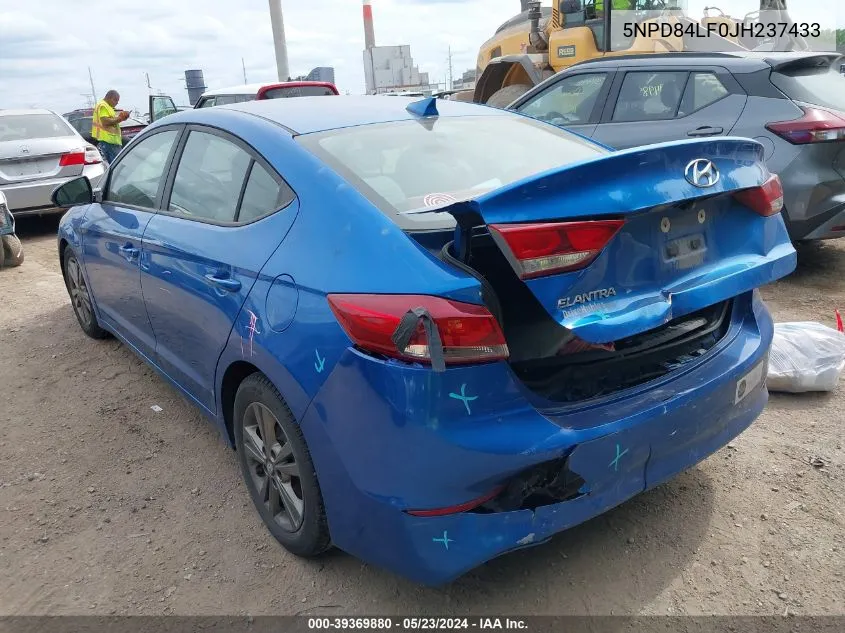 2018 Hyundai Elantra Sel VIN: 5NPD84LF0JH237433 Lot: 39369880