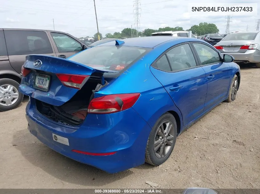 2018 Hyundai Elantra Sel VIN: 5NPD84LF0JH237433 Lot: 39369880