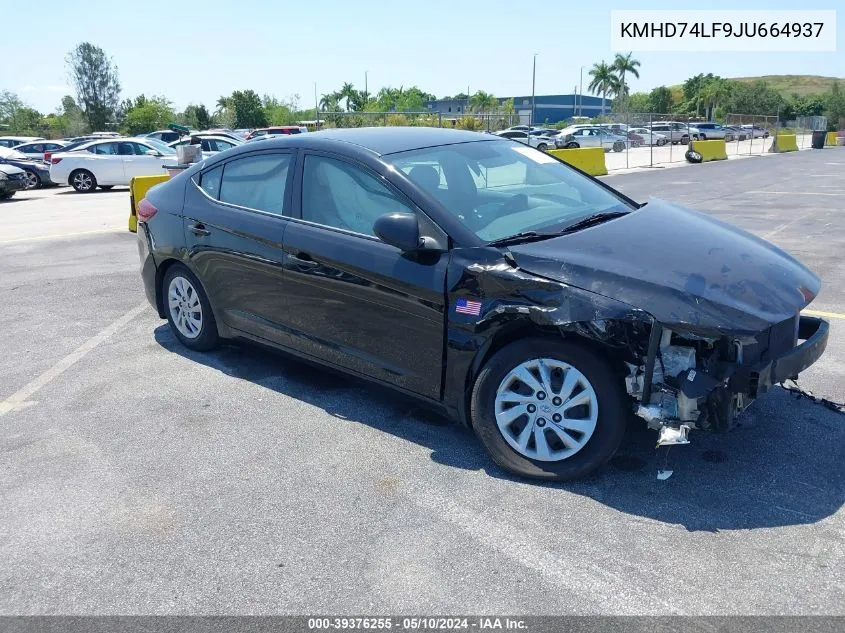 2018 Hyundai Elantra Se VIN: KMHD74LF9JU664937 Lot: 39376255