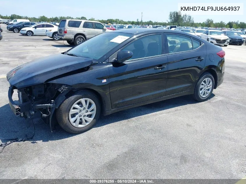 KMHD74LF9JU664937 2018 Hyundai Elantra Se