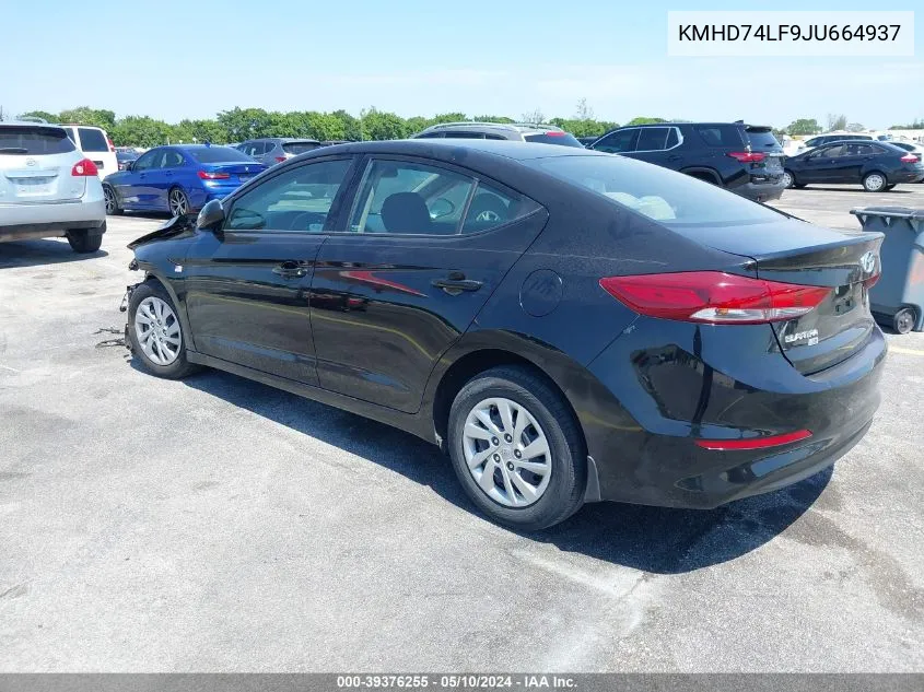 KMHD74LF9JU664937 2018 Hyundai Elantra Se