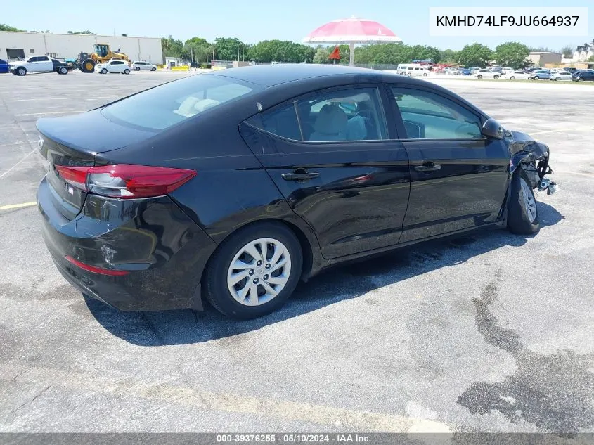 2018 Hyundai Elantra Se VIN: KMHD74LF9JU664937 Lot: 39376255