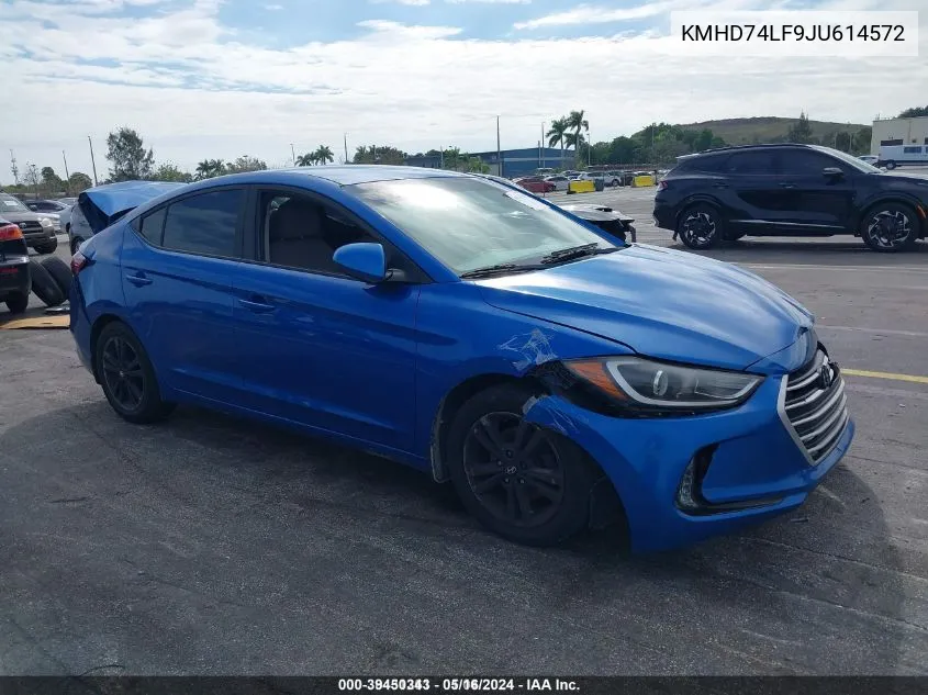 2018 Hyundai Elantra Se VIN: KMHD74LF9JU614572 Lot: 39450343