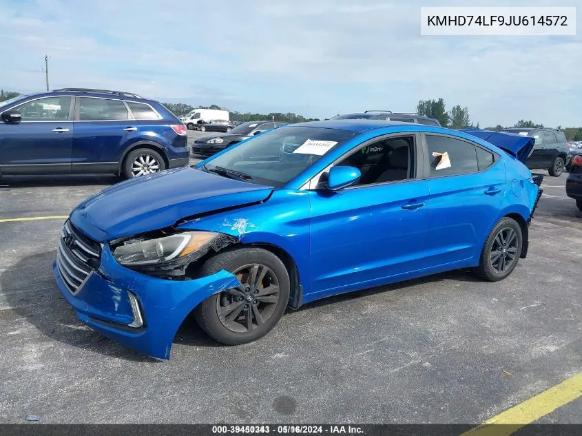 2018 Hyundai Elantra Se VIN: KMHD74LF9JU614572 Lot: 39450343