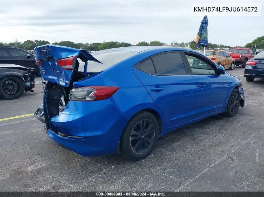 KMHD74LF9JU614572 2018 Hyundai Elantra Se