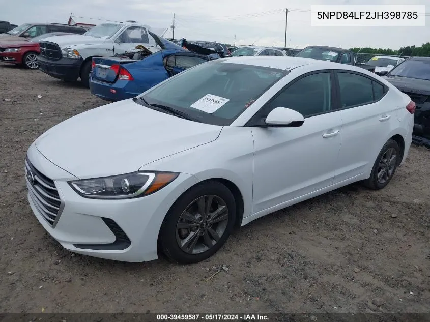 2018 Hyundai Elantra Sel VIN: 5NPD84LF2JH398785 Lot: 39459587