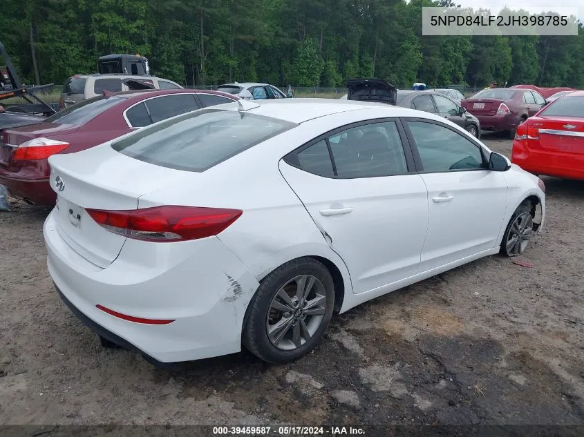 2018 Hyundai Elantra Sel VIN: 5NPD84LF2JH398785 Lot: 39459587