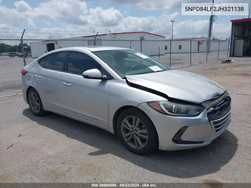 5NPD84LF2JH321138 2018 Hyundai Elantra Value Edition