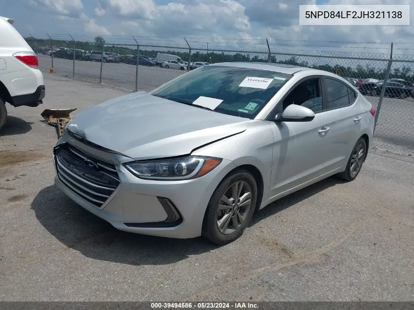 5NPD84LF2JH321138 2018 Hyundai Elantra Value Edition