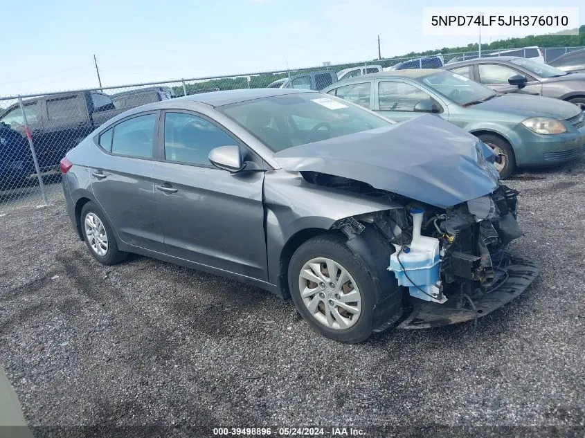 5NPD74LF5JH376010 2018 Hyundai Elantra Se