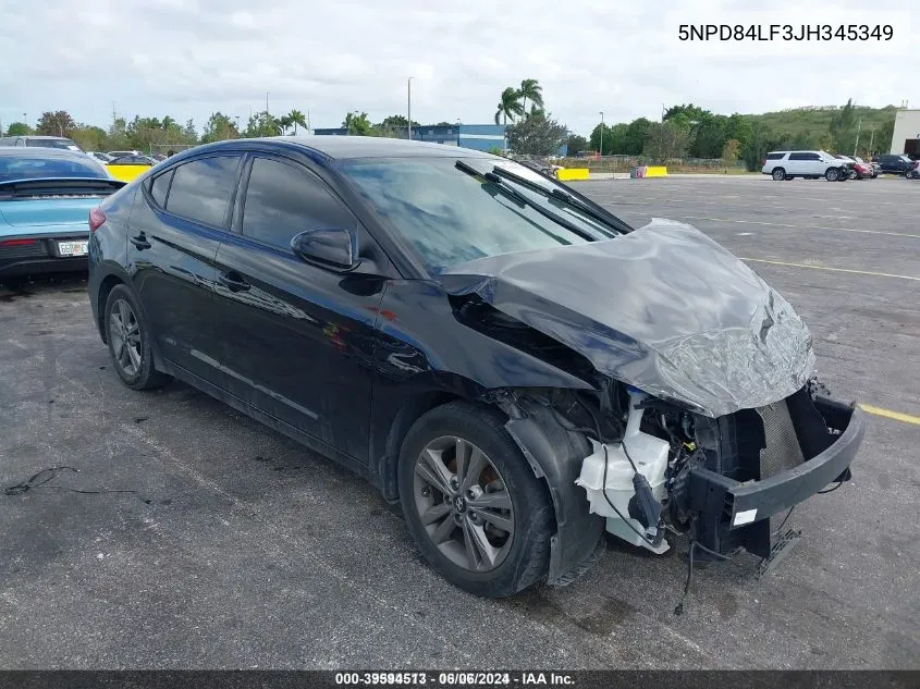 2018 Hyundai Elantra Sel VIN: 5NPD84LF3JH345349 Lot: 39594513