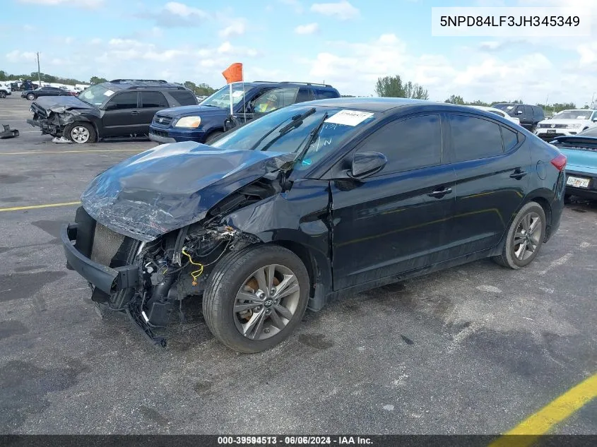 2018 Hyundai Elantra Sel VIN: 5NPD84LF3JH345349 Lot: 39594513