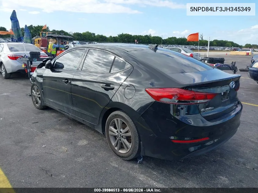 2018 Hyundai Elantra Sel VIN: 5NPD84LF3JH345349 Lot: 39594513