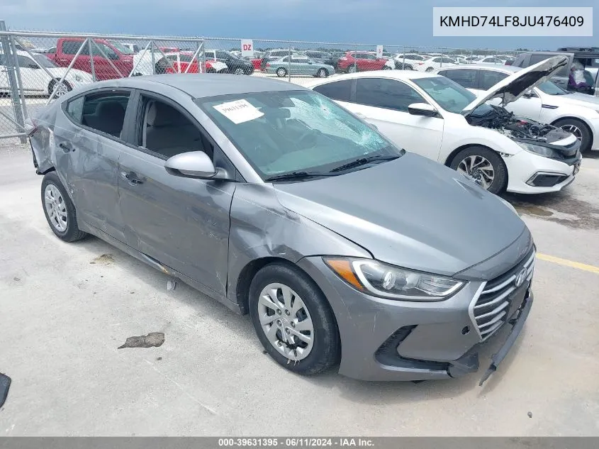 2018 Hyundai Elantra Se VIN: KMHD74LF8JU476409 Lot: 39631395