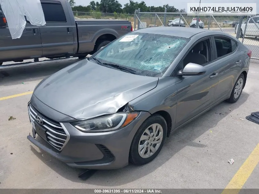 2018 Hyundai Elantra Se VIN: KMHD74LF8JU476409 Lot: 39631395