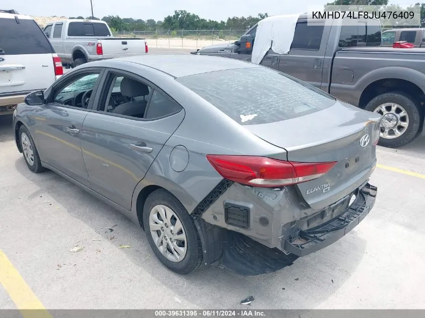 2018 Hyundai Elantra Se VIN: KMHD74LF8JU476409 Lot: 39631395