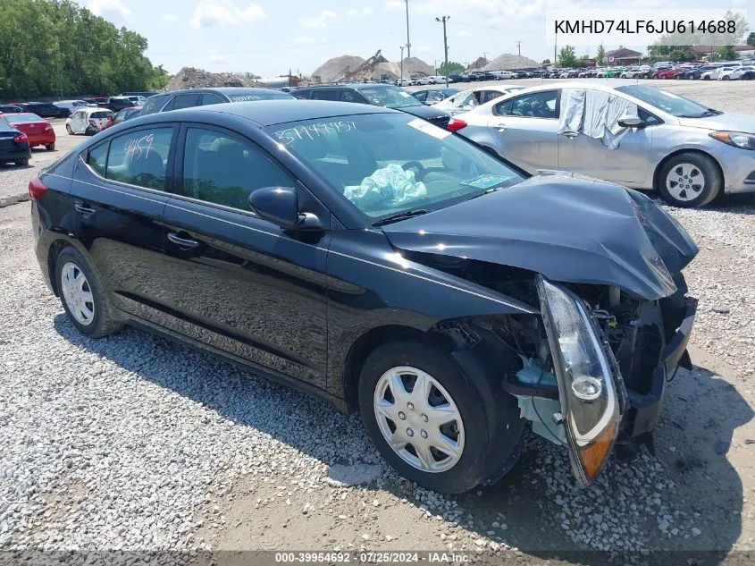 KMHD74LF6JU614688 2018 Hyundai Elantra Se