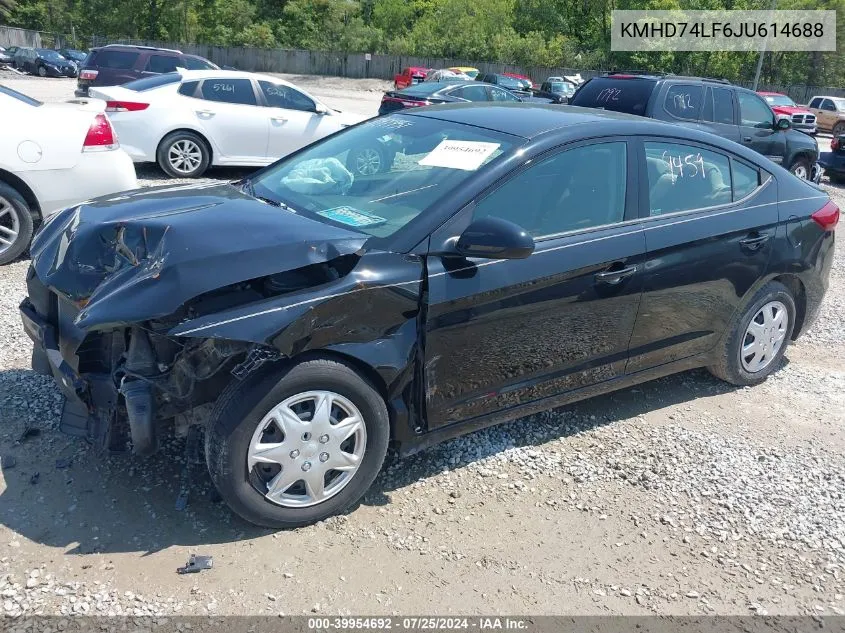 KMHD74LF6JU614688 2018 Hyundai Elantra Se