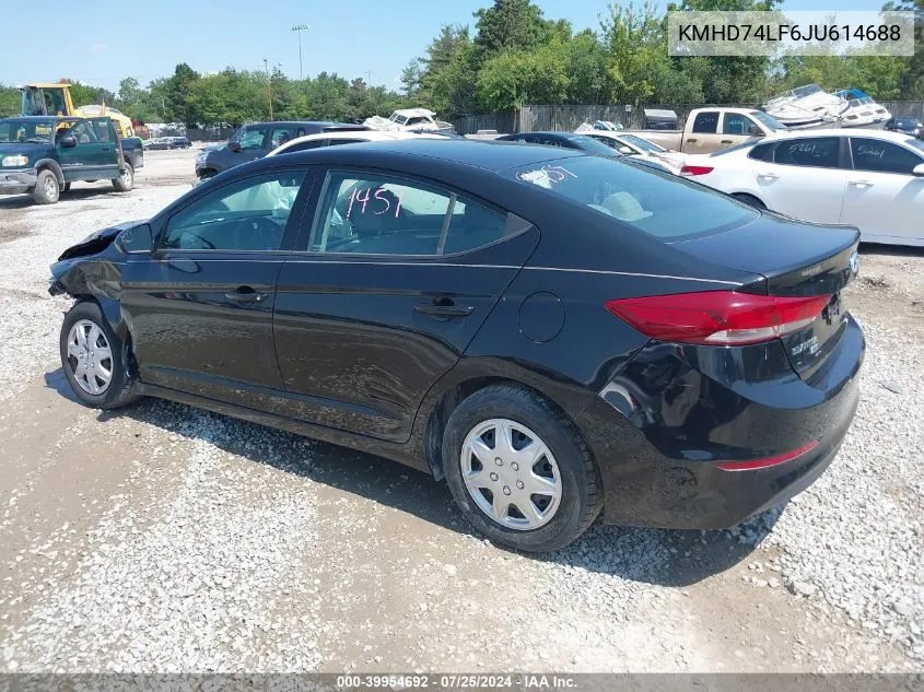 KMHD74LF6JU614688 2018 Hyundai Elantra Se