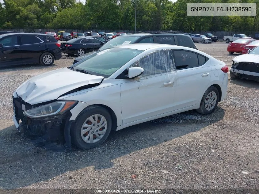 2018 Hyundai Elantra Se VIN: 5NPD74LF6JH238590 Lot: 39956426