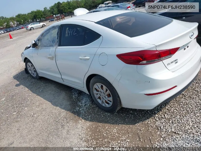 5NPD74LF6JH238590 2018 Hyundai Elantra Se