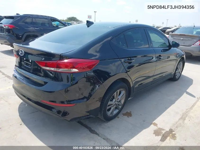 5NPD84LF3JH394356 2018 Hyundai Elantra Value Edition