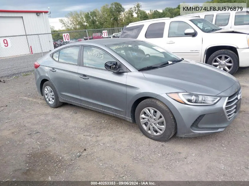 KMHD74LF8JU576879 2018 Hyundai Elantra Se