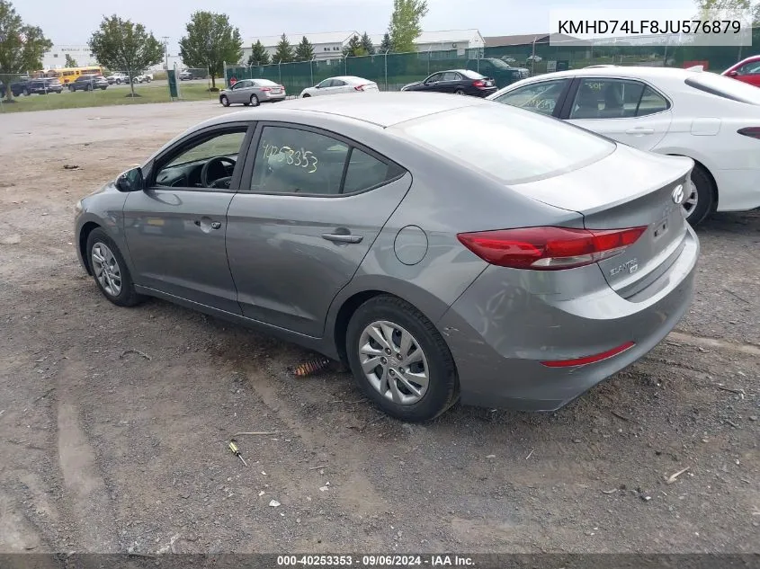 KMHD74LF8JU576879 2018 Hyundai Elantra Se