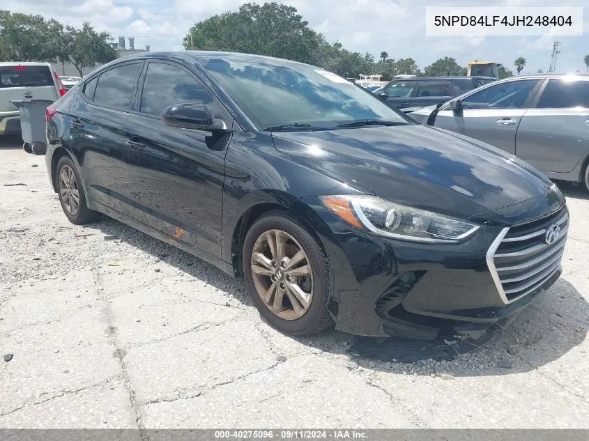 2018 Hyundai Elantra Sel VIN: 5NPD84LF4JH248404 Lot: 40275096