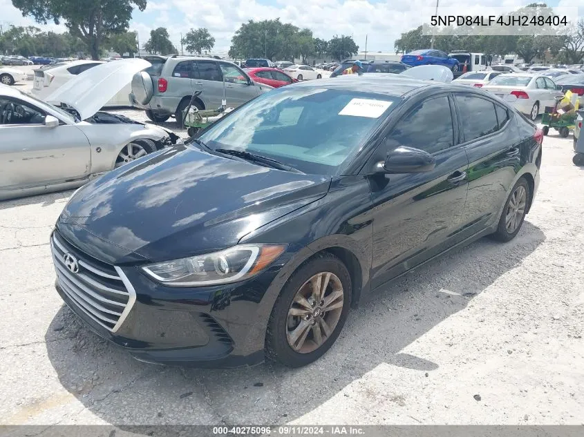 2018 Hyundai Elantra Sel VIN: 5NPD84LF4JH248404 Lot: 40275096