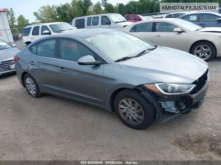 KMHD74LFXJU575104 2018 Hyundai Elantra Se