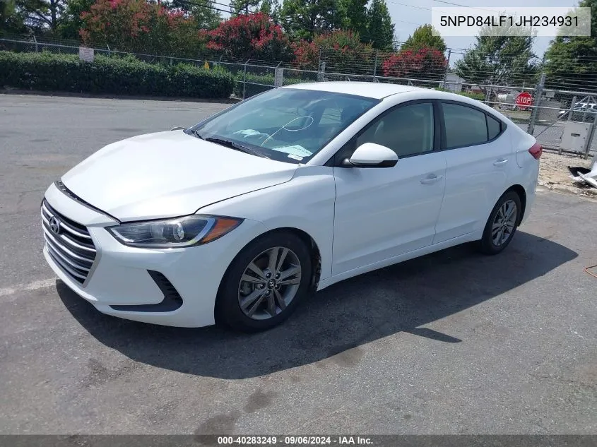 5NPD84LF1JH234931 2018 Hyundai Elantra Sel