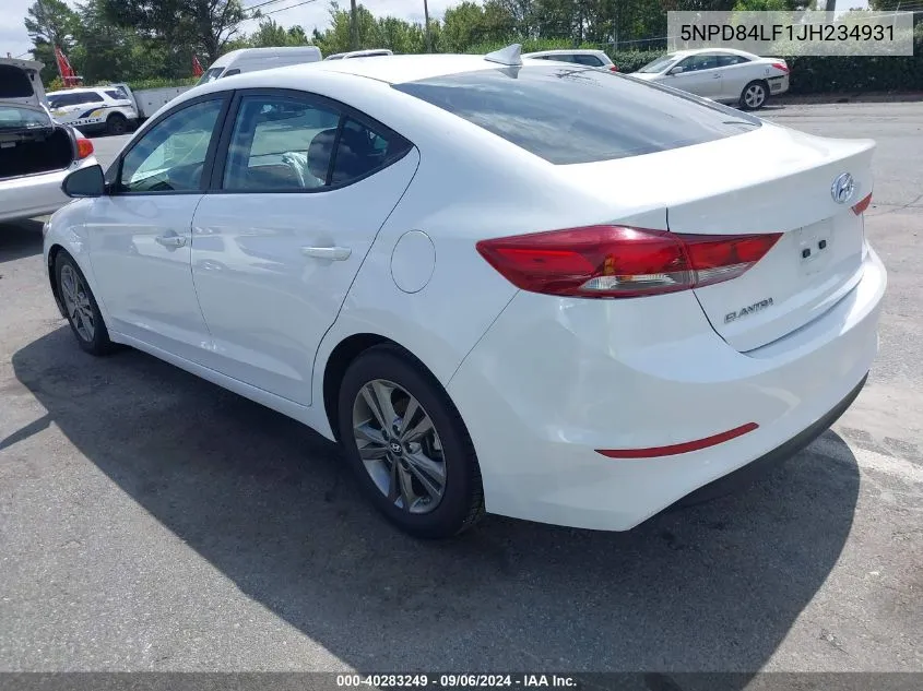 5NPD84LF1JH234931 2018 Hyundai Elantra Sel