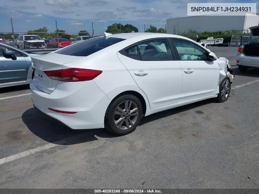 2018 Hyundai Elantra Sel VIN: 5NPD84LF1JH234931 Lot: 40283249