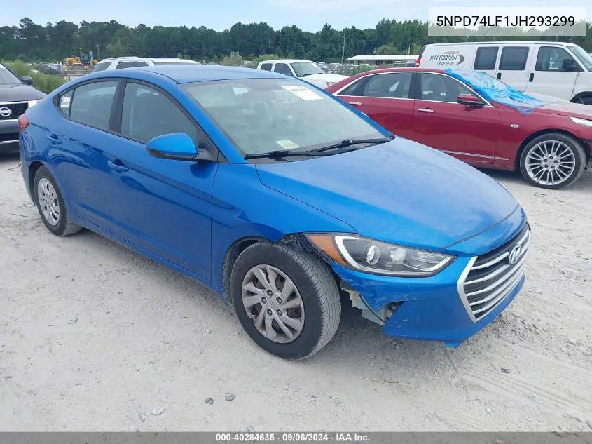 5NPD74LF1JH293299 2018 Hyundai Elantra Se