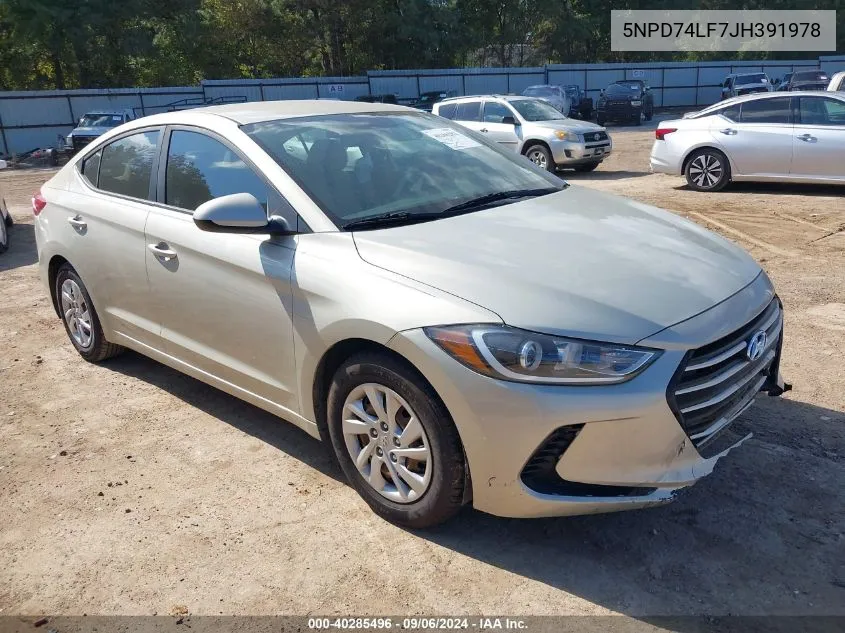 2018 Hyundai Elantra Se VIN: 5NPD74LF7JH391978 Lot: 40285496