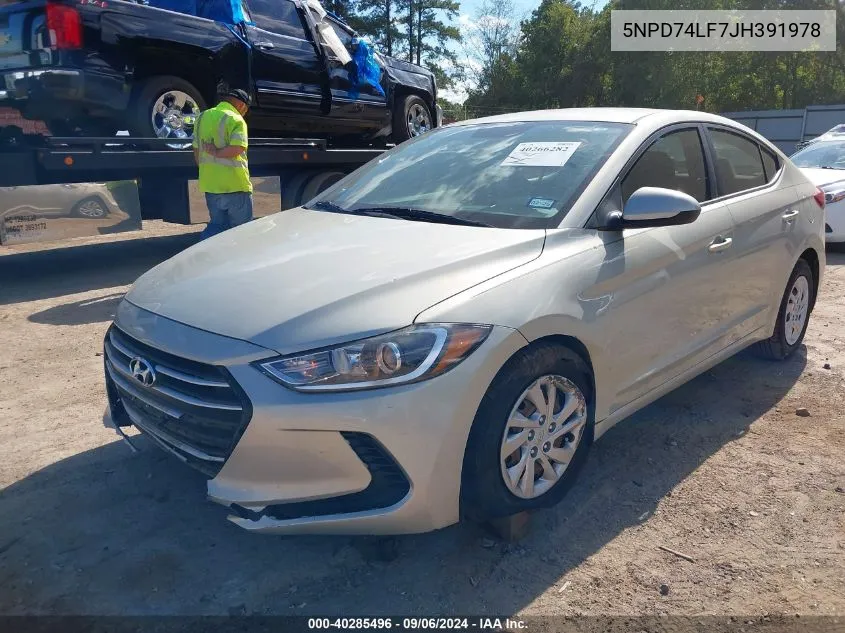 5NPD74LF7JH391978 2018 Hyundai Elantra Se