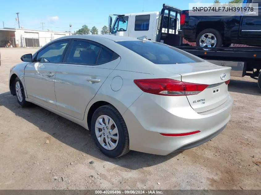 2018 Hyundai Elantra Se VIN: 5NPD74LF7JH391978 Lot: 40285496