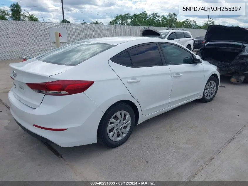 2018 Hyundai Elantra Se VIN: 5NPD74LF9JH255397 Lot: 40291033