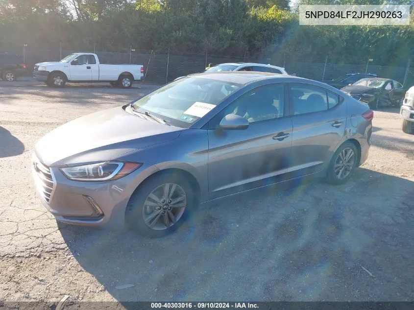 2018 Hyundai Elantra Sel/Value/Limited VIN: 5NPD84LF2JH290263 Lot: 40303016