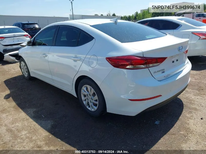 5NPD74LF5JH399674 2018 Hyundai Elantra Se