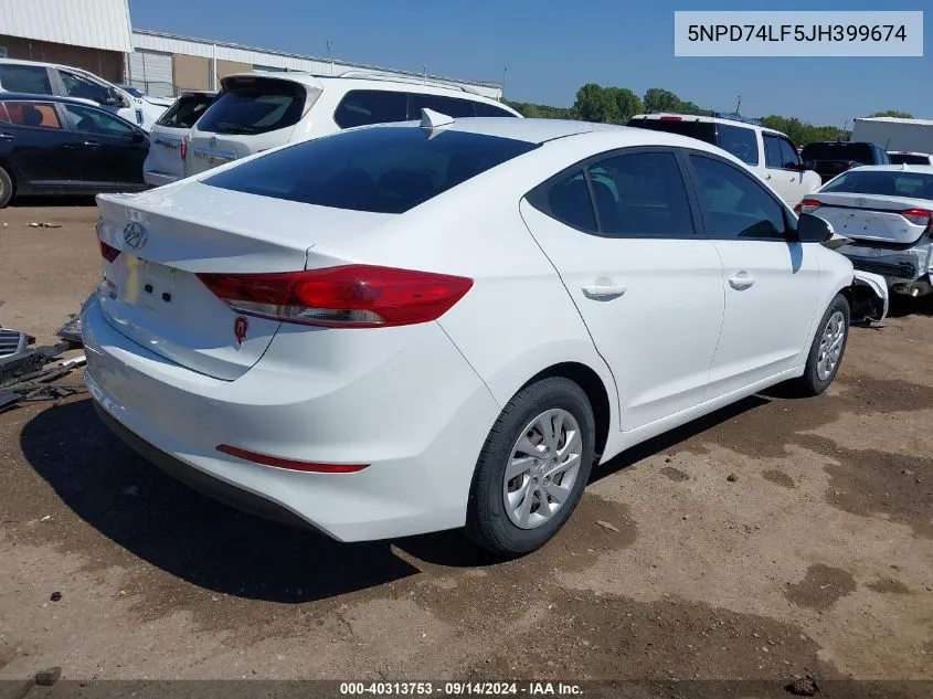 2018 Hyundai Elantra Se VIN: 5NPD74LF5JH399674 Lot: 40313753