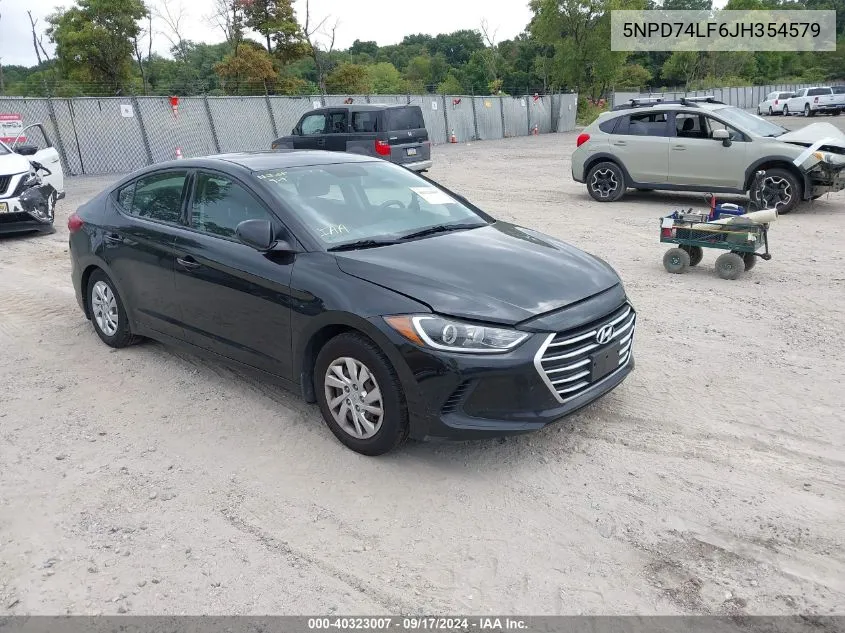 2018 Hyundai Elantra Se VIN: 5NPD74LF6JH354579 Lot: 40323007