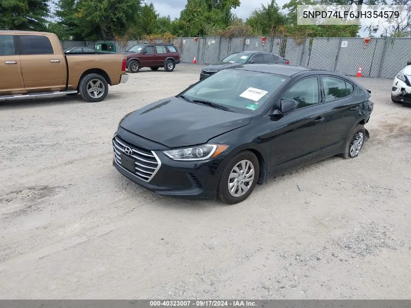 5NPD74LF6JH354579 2018 Hyundai Elantra Se