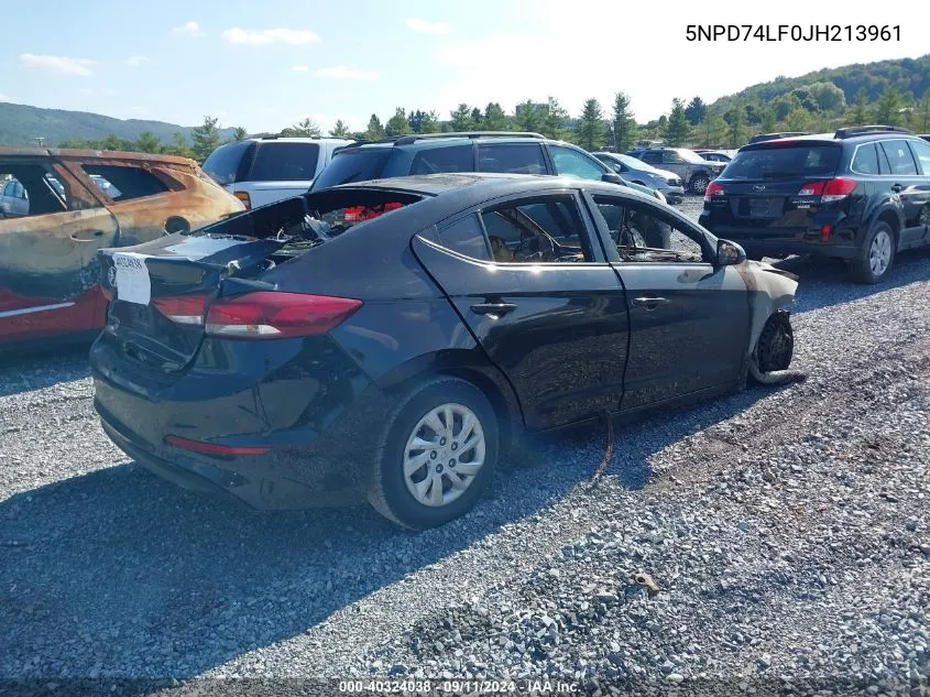 2018 Hyundai Elantra Se VIN: 5NPD74LF0JH213961 Lot: 40324038