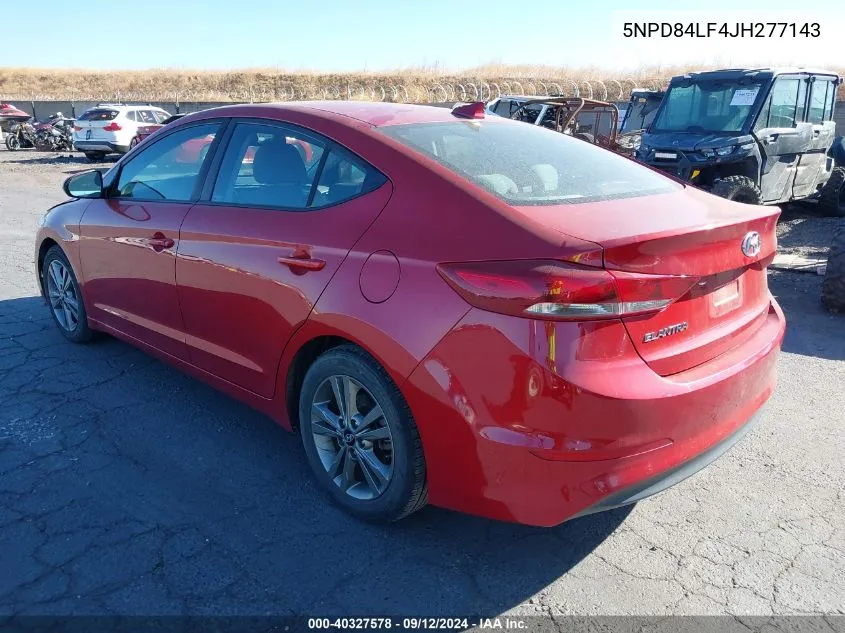 2018 Hyundai Elantra Sel/Value/Limited VIN: 5NPD84LF4JH277143 Lot: 40327578